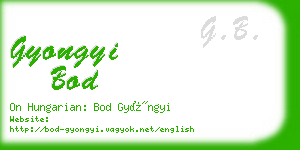 gyongyi bod business card